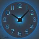 JoFomp LED Wooden Wall Clocks Battery Operated, 10 Inch Silent Wall Clock Glow in Dark, Sound Control Night Light Wall Clocks for Living Room Decor, Light Up Wall Clock for Bedroom, Hollow Design