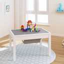 Large 2 in 1 Kid Activity Table with Storage, Play Table for Kids, Boys,Girls,White, 32.2"W x 22.2"L x 20"H, Ages 3+