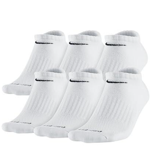 Nike Dry Fit Low Cut (6 Pairs) Unisex Athletic Socks L, White 
