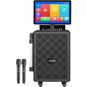 Smart Karaoke Machine with 15.4 Inch Touch Screen & Lyrics Display, Up to 1000W Powerful Speaker, Super Deep Bass Sound for Home Party, Outdoor - Perfect for Adults, Kids, Singers & Music Lovers