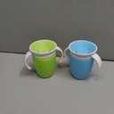 Munchkin Miracle 360 Sippy Cup for 6 Month Old, Spill Proof Baby and Toddler Cups with Transition Handles, 7 Ounce, 2 Pack, Blue/ Green