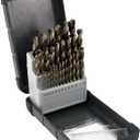 Mibro 248480 (29-Piece) Cobalt Steel Drill Bit Set with 135 Split-Point Tip for Drilling Through Stainless Steel, Ferrous Metal, Nonferrous Metal, Wood, and Plastic