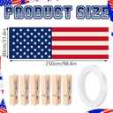 Chumia Vintage American Flag Banner Patriotic Fireplace Mantel Scarf 4th of July USA Flag Scarf Rustic Independence Day Mantle Cover Decor for Memorial Veterans Day Home Party 31.5 x 98.5 inches
