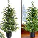5.8FT Prelit Christmas Tree - Artificial Christmas Tree with Timer Remote for Indoor Holiday Decor - Xmas Tree for Home, Office, Living Room, Kitchen (B-Dark Green)