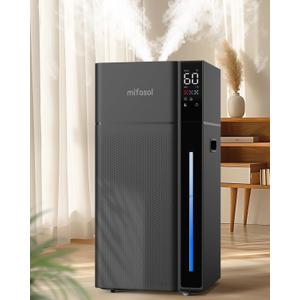Mifasol Humidifier Large Room, 5.3Gal/20L Cool Mist Humidifiers for Home 1500 sq ft, Double Nozzles Whole House Humidifier, Humidifiers for Bedroom Plants Office Commercial Large Areas, Black