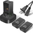 2Pack 4800mAh Rechargeable Battery Compatible with Xbox 360 Controller, Dual Charging Station Dock Charger Compatible with Xbox 360 Controller Battery Pack