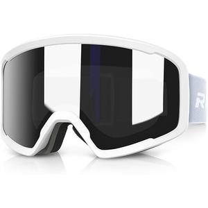 Ski/Snowboard Goggles for Men Women, OTG Snow Goggles Anti Fog 100% UV Protection Snowboarding Goggles (White)