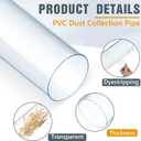 Sasylvia 4 Sets Dust Collection Clear PVC Pipe 4 x 36 Inches Long Rigid Clear Tube with Rigid Strap Clamp Heavy Duty Unbreakable Plastic Pipe Stainless Steel U Bracket for Dust Collection