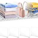 Acrylic Shelf Dividers for Wire Shelves, Shelf Dividers for Closet Organization, Wire Shelving Accessories Clothes, Purses Divider, Closet Dividers for Bedroom, Kitchen, Office(4 Pack)