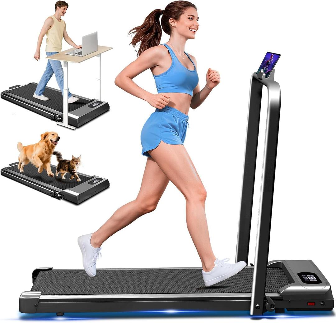 Walking Pad with Incline, 2.5HP Walking Pad Treadmill, 3 in 1 Portable Under Desk Treadmills for Home Small Space, Foldable Folding Home Treadmill with Remote Control, 350LBS Capacity (Athletic)