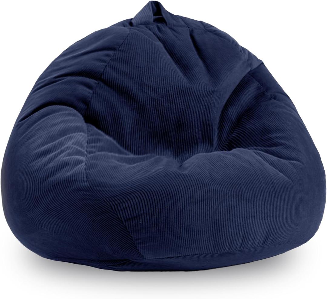 4FT Memory Foam Bean Bag Chairs for Adults Women Men Teen Sofa Comfoy Chair Large Beans Bags Sofa Navy Blue 4FT