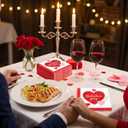 2 x YQUQWN 50Pcs Galentine's Gang Heart Paper Napkins 5x5 in Valentines Day Party Valentines Disposable Napkins Suitable for Family Dinners kitchens Galentine's Gang Anniversary Parties and Decorations