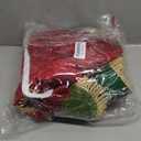Kurt Adler 50-Inch Burgundy Ribbon Trees Tree Skirt with Green Tassel Border