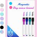 VUSIGN Small White Board Dry Erase, 8.5'' x 11'' Magnetic Dry Erase Board, Mini Whiteboard with Markers for Students, Fridge, Wall, Locker, Pink