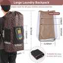 VOOWO College Laundry Bag, Large Laundry Backpack, College Dorm Room Essentials For Guys Girls, Dorm Laundry Bag Backpack With Shoulder Straps, Dirty Clothes Travel Laundry Bag (Dark Print)