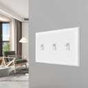 2 x 2 Pack Toggle Light Switch Cover Plate, Standard Size 3-Gang 4.57 x 6.38", Wall Plate Switch Cover, Outlet Covers Wall Plate, Unbreakable And High Temperature Resistant Switch Plate Covers, White