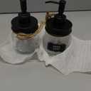 Amolliar 10 OZ Mason Jar Liquid Soap Dispenser, Stainless Steel Pump & Lid, Cute Farmhouse Decor for Kitchen, Bathroom, Refillable Hand Soap Dispenser, Lotion Soap Dispenser, Dish Soap, Black 2 Pack