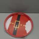 Christmas Serving Tray with Handles Christmas Round Decorative Tray Coffee Table Serving Platter Rustic Wooden Decorative for Xmas Entertaining for Coffee Table (Candy Cane)