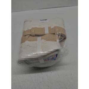 Baby Changing Basket, Boho Moses Baskets for Newborn, Baby Basket for Baby Dresser, Diaper Changing Basket for Baby with Diaper Caddy, Cartoon Changing Pad, Waterproof Sponge Cushion, Storage Bag (White&Jute)