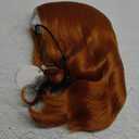 Short Wavy Copper Red Wigs for Women 12 Inch Middle Part Shoulder Length Pastel Orange Bob Wavy Wig Curly Wavy Synthetic Cosplay Wig for Girl Colorful Costume Wigs