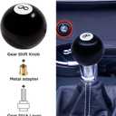 Shift Knob Manual Gear,Round Shift Knob Acrylic Gear,4 5 6 Speed Universal Shifter Knobs with 3 Adapters,Fit for Manual Car M 8 * 1.25, M 10 * 1.25, M 10 * 1.5, M 12 * 1.25 (Black8)