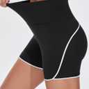 THE GYM PEOPLE Women's Workout Shorts High Rise Running Yoga Lounge Shorts | Soft stretchy, High rise wide waistband, Split sides, Sweat wicking, For running, training and daily wear (Black, S)