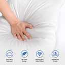 2 x Feather Pillows Queen Size Set of 2 - Goose Down Hotel Bed Pillow for Sleeping, Soft 600 Thread Count Cotton Cover, Fluffy Support Surround Fill Polyester for Side, Back and Stomach Sleepers