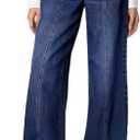 Sidefeel Women's Wide Leg Jeans High Waisted Stretchy Straight Leg Jeans Trendy Seamed Front Loose Denim Pants Size 6
