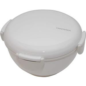 TAKENAKA Bento Bowl for perfect lunch, Eco-Friendly Lunch Box Made in Japan, Recycle Plastic Bottle, Microwave and Dishwasher Safe, Bento Box (Coconut White)