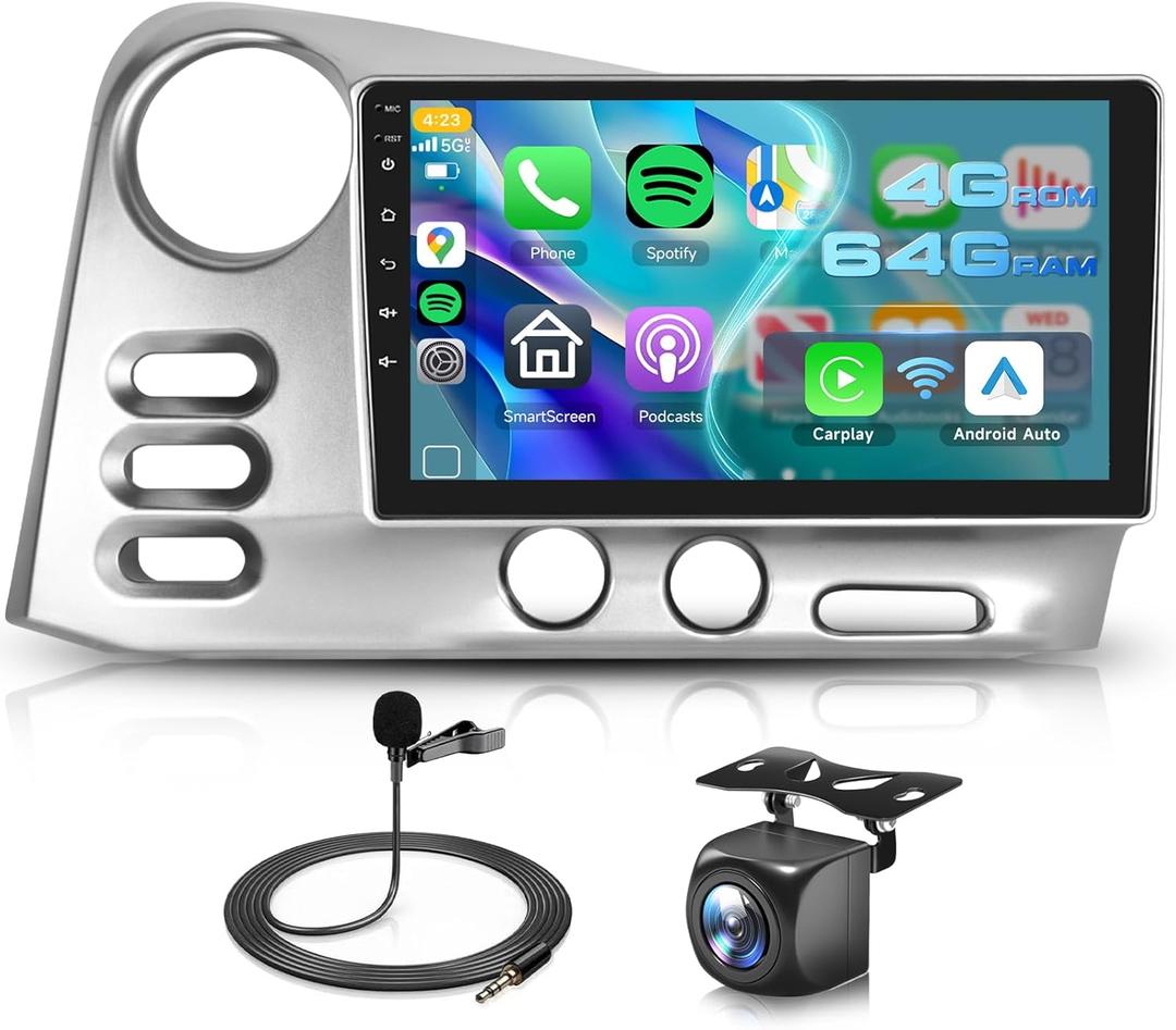 4G+64G Android Stereo for Toyota Matrix 2003-2004/ Pontiac Vibe 2003-2008, 9 Inch Touch Screen Head Unit, Driauto Car Radio with Wireless Carplay Android Auto GPS WiFi DSP Bluetooth FM RDS Backup Cam