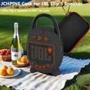 JCHPINE Hard Case and Silicone Cover for JBL Clip 5 Ultra Portable Bluetooth Speaker Accessories, Soft Silicone Case for JBL Clip 5 Speaker Stand Up Holder (Black)
