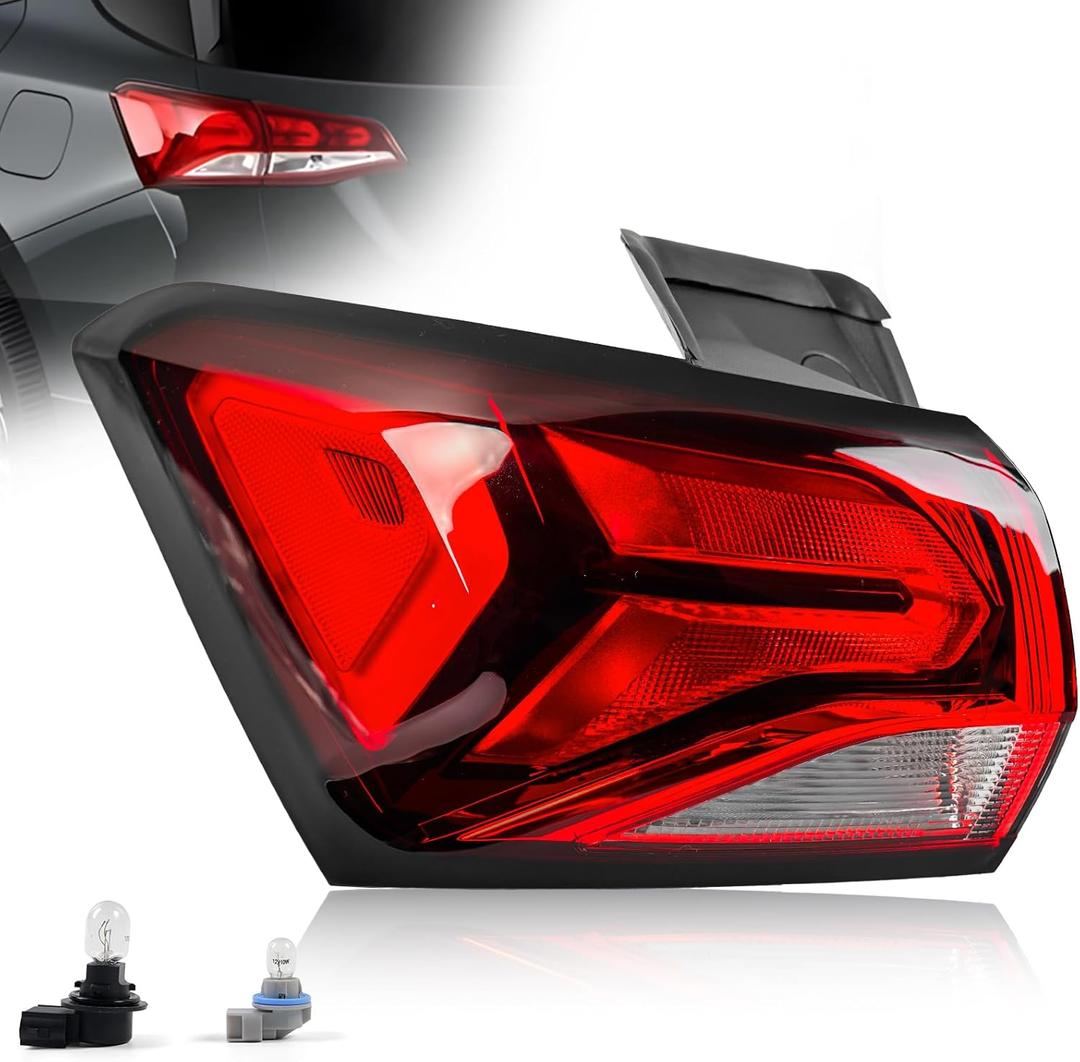 Outer Tail Light Assembly for Chevrolet Equinox 2022, Halogen Rear Brake Turn Signal Outer Tail Lamp Taillight Assembly for Chevy Equinox 2022 85608639 85132581 GM2804152, Driver Side, W/ Bulbs