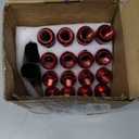 JDMSPEED New Wheel Spike Lug Nuts (24pcs) with 1 Socket Key Red 14x1.5 4.5 Tall 6 Lug 14mmx1.5 Replacement for GMC Chevy Ford Vehicles