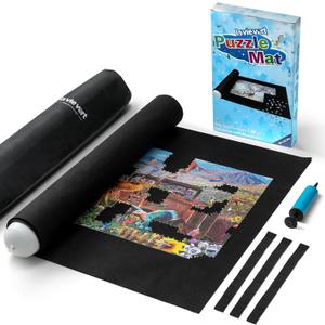 Lavievert Jigsaw Puzzle Mat Roll Up for 2000, 1500, 1000, 500 Pieces, Portable Puzzle Board Storage Saver Holder with Drawstring Closure Storage Bag & Hand Pump