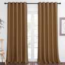 NICETOWN Sliding Door Window Treatment Blackout Patio Door Curtain Panels, Privacy Thermal Drapes for Bedroom Living Room Department with Grommet Top (Gold Brown, W66 x L110)