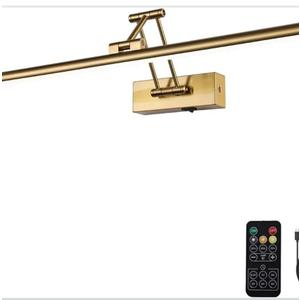 Picture Light Battery Operated with Remote LED Dimmable Picture Light for Paintings, Brass Rechargeable 24 inch Battery Operated Wall Sconce for Art Lighting Gallery Portrait Artwork