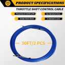 3300/33C Marine Throttle Shift Remote Control Box Cable for Outboard Engine Boat Motor Steering System 8FT 13FT 15FT 20FT 30FT (30FT,2PCS)