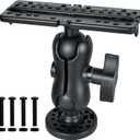Fish Finder Mount Base, Universal 360 Rotation Ball-Mount Fish Finder Bracket, Nylon & Stainless Steel Electronic Holder for Marine Boat Kayak Pontoon Canoe Helix Garmin, 4*Srews, 4*Nuts