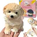 Big Taba Squishy Dog, Handmade Squishy Dog Stress Relief Toy for Adult/Kids, Cute & Soft Teddy Dog Design, Perfect Squeeze Toys Gift for Relaxation and Fun(Cream Color)