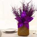 KI Store Purple Glitter Picks Sprays Set of 20 for Mardi Gras Decorative Picks Christmas Tree Wreath Garland Floral Arrangement Decoration