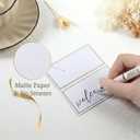 3 x Place Cards Pack of 120 - Small Table Name Cards with Gold Foil Border Weddings, Banquets, Events, Not for Printers, 3.5 inches x 4 inches