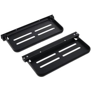 Urjumpea 2 Pack Foldable Floating Shelf Wall Mounted Folding Rack Heavy Duty Space Aluminum Towel Holder Black 90° Fold Up Phone Holder Shelf for Bathroom Laundry Room