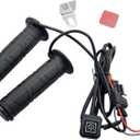 7/8''ATV UTV Heated Motorcycle Grips, 12V 3 Temperature Electric Heated Hand Grips Fit for Harley Honda Kawasaki Yamaha 22mm Diameter Handlebar, Waterproof Anti-Slip