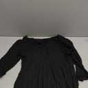 AmélieBoutik Women Deep V Neck Half Sleeve Knit Slim Fitted Tops Casual Work Solid Shirt Blouse, Large , Black 