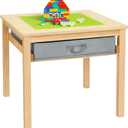 Wooden Kids Building Block Table with Storage, Toddler Activity Table for Nursery, Classroom