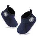FEETCITY Baby Sock Shoes Baby Walking Shoes Infant Crib Shoes Breathable Slippers Baby Boys Girls Slip On Sneakers Darkblue  Shoe 12-18 Month