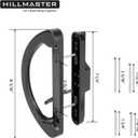 HILLMASTER Patio Door Handle Set with Mortise Lock 45 for Replacement Mortise Style Reversible Design Non-keyed Sliding Patio Glass Door Handles, Fits 3-15/16 Screw Hole Spacing Black Finish