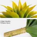 Velener Artificial Agave Plant Set, 28 Inch, Faux Aesthetic Plants for Home Decor, Realistic UV Resistant Fake Yellow Agave Plants Without Pot, Set of 2