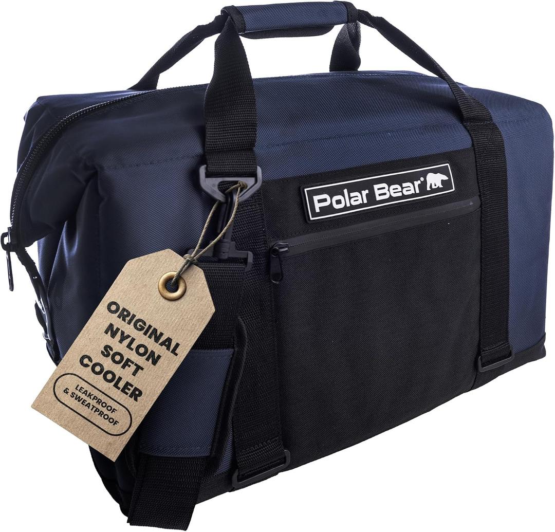 Polar Bear Coolers - Original Soft Cooler Bag - Insulated Leak Proof Beach Cooler Bag, Small Thermal Bags for Travel - Heavy Duty & Portable - Sweat Proof Picnic Carrier - Nylon, 24 Pack
