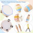 Baby Musical Instruments, Montessori Wooden Musical Toys for Toddlers 13, Xylophone Tambourine Triangle Maracas, Wooden Baby Instruments, Kids Preschool Educational Toys, Birthday Gift for Boys Girls